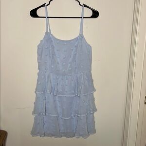 Charming Light Blue Tiered Frilly Women’s Dress